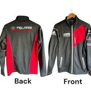 Polaris Mid Layer Jacket Womens S Black Gray Full Zip Pockets Fleece Lined